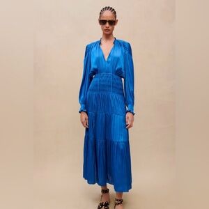 Maje Rovel long sleeve midi dress in size 38 FR / fits sizes 4, 6, 8 US